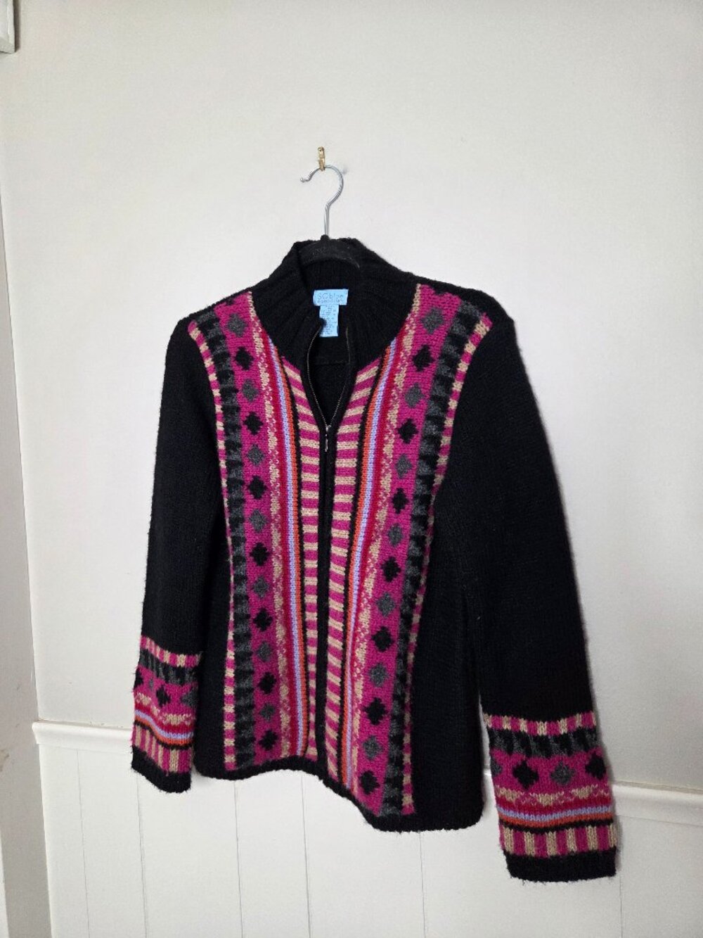 Vintage Wool So Blue Sigrid Olsen Zip Sweater Cardigan